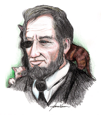 400x454 Abraham Lincoln And The Three Kittens - Abraham Lincoln Sketch