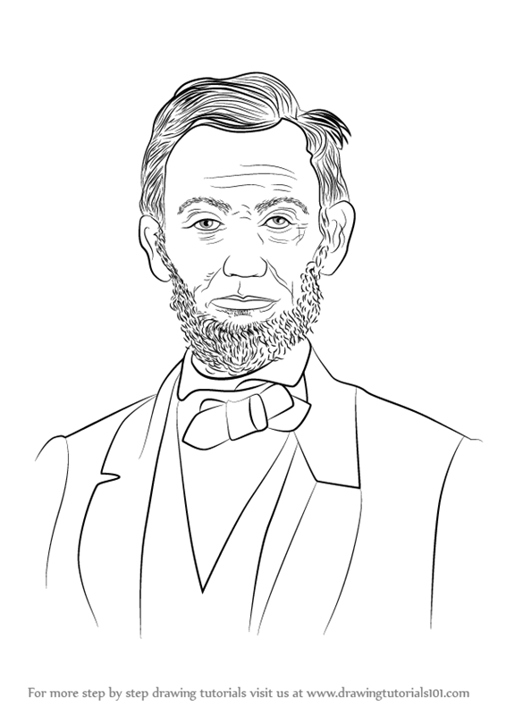 566x800 Learn How To Draw Abraham Lincoln (Politicians) Step By Step - Abraham Lincoln Sketch