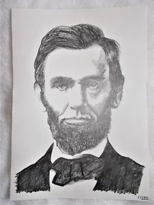 225x300 A4 Art Graphite Pencil Sketch Drawing Us President Abraham Lincoln - Abraham Lincoln Sketch