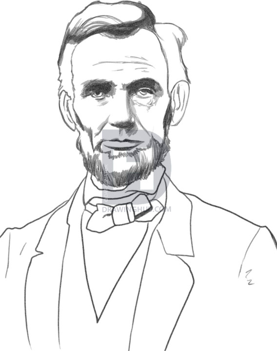 568x720 How To Draw Abraham Lincoln, Step By Step, Drawing Guide, By - Abraham Sketch