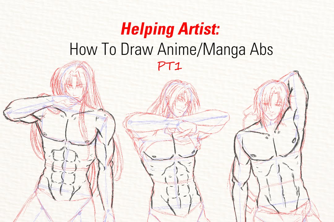 1080x720 Helping Artist How To Draw Animemanga Abs (Pt1) - Abs Sketch