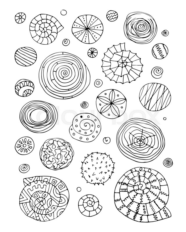 640x800 Abstract Design Elements, Spirals And Circles Sketch. Vector - Abstract Design Sketch