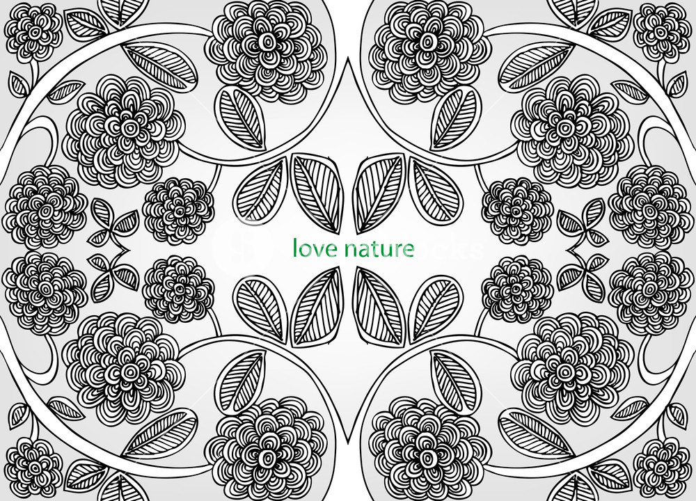 1000x720 Sketch Of Abstract Flower Background For Design. Vector - Abstract Design Sketch