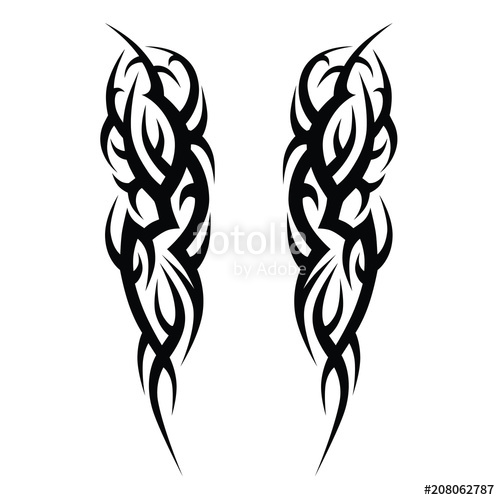 500x500 Vector Tribal Tattoo Design Sketch. Sleeve Art Abstract Pattern - Abstract Design Sketch