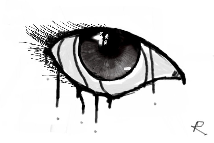 750x500 Dripping Eye An Abstract Speedpaint Drawing By Rylan - Abstract Eye Sketch