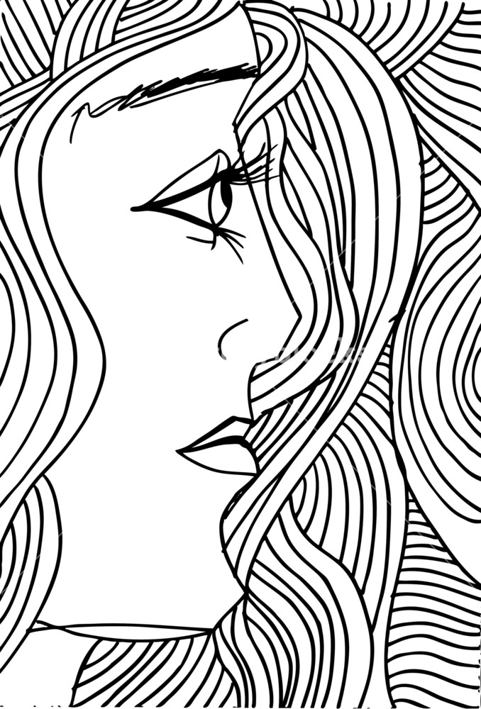 678x1000 Abstract Sketch Of Woman Face. Vector Illustration. Royalty Free - Abstract Face Sketch