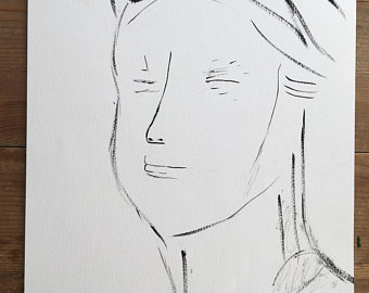 340x270 Abstract Face Art Etsy - Abstract Face Sketch