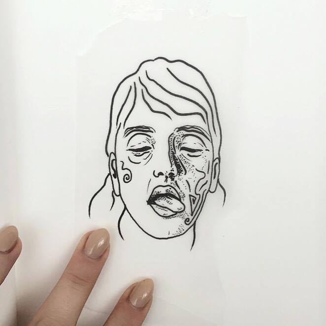 662x662 Abstract Face By Alice Reichel - Abstract Face Sketch