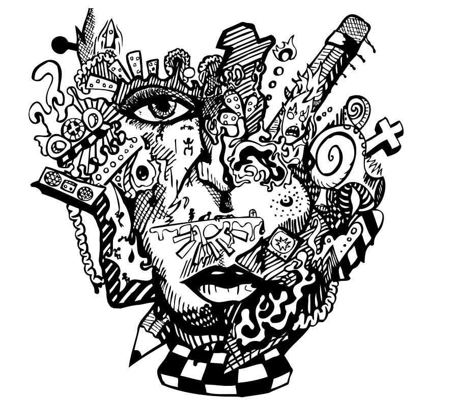 900x822 Face Drawing, Pencil, Sketch, Colorful, Realistic Art Images - Abstract Face Sketch