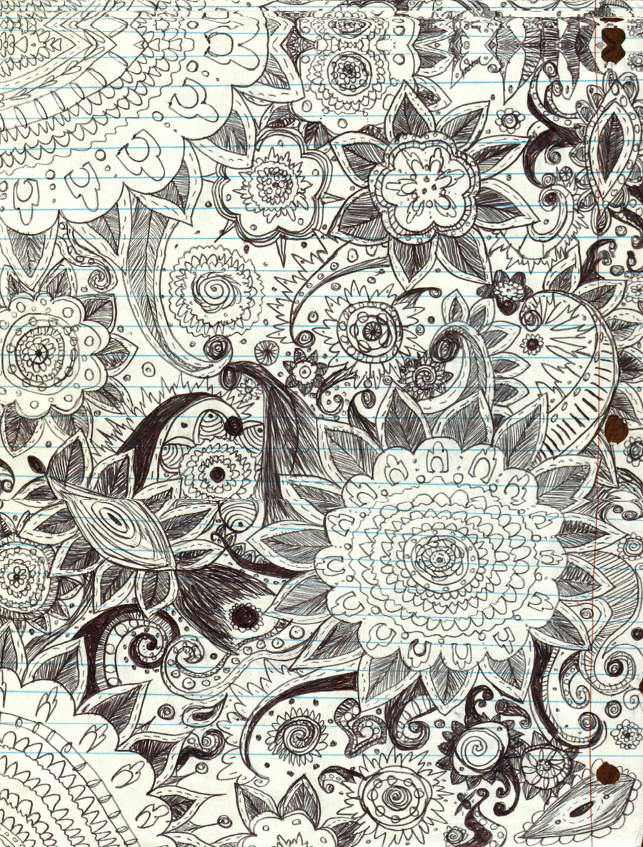 900x1186 Abstract Flowers Sketch By Xstarsixnxthexnightx - Abstract Flower Sketch