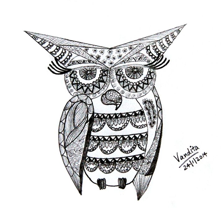 716x720 Abstract Geometric Owl - Abstract Geometric Sketch