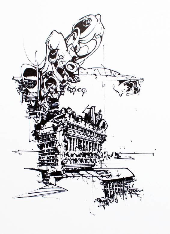 566x780 Architectural Drawings - Abstract Geometric Sketch