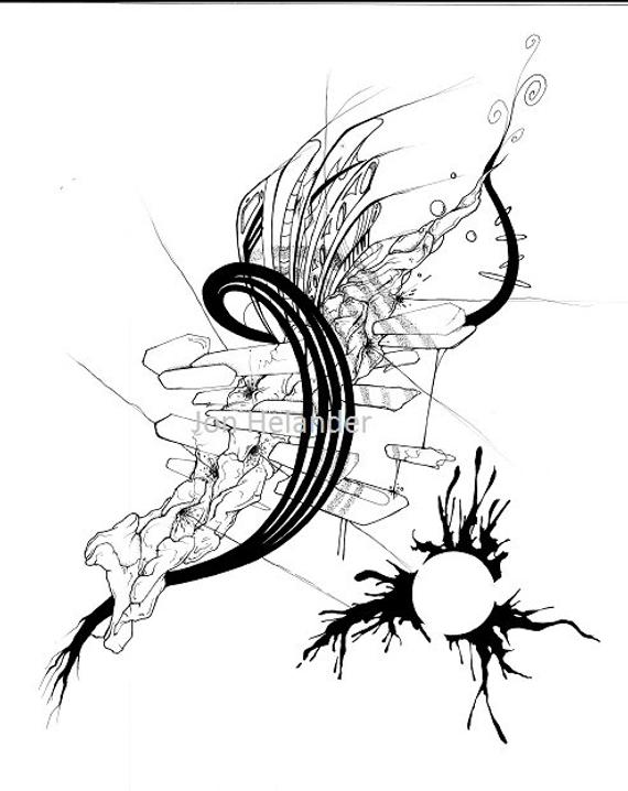 570x718 Sketch Tattoos By Frank Carrilho Show The Beauty Of Abstract - Abstract Geometric Sketch