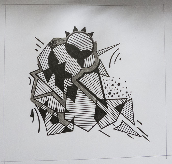 700x667 Geometric Abstract Sketch - Abstract Geometric Sketch