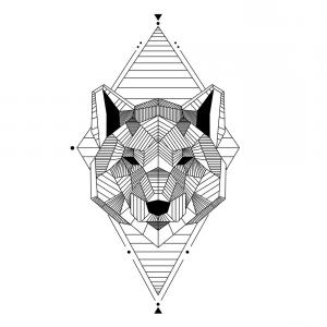300x300 Abstract Geometry Bear Design Tattoo Image Vector Shopatcloth - Abstract Geometric Sketch