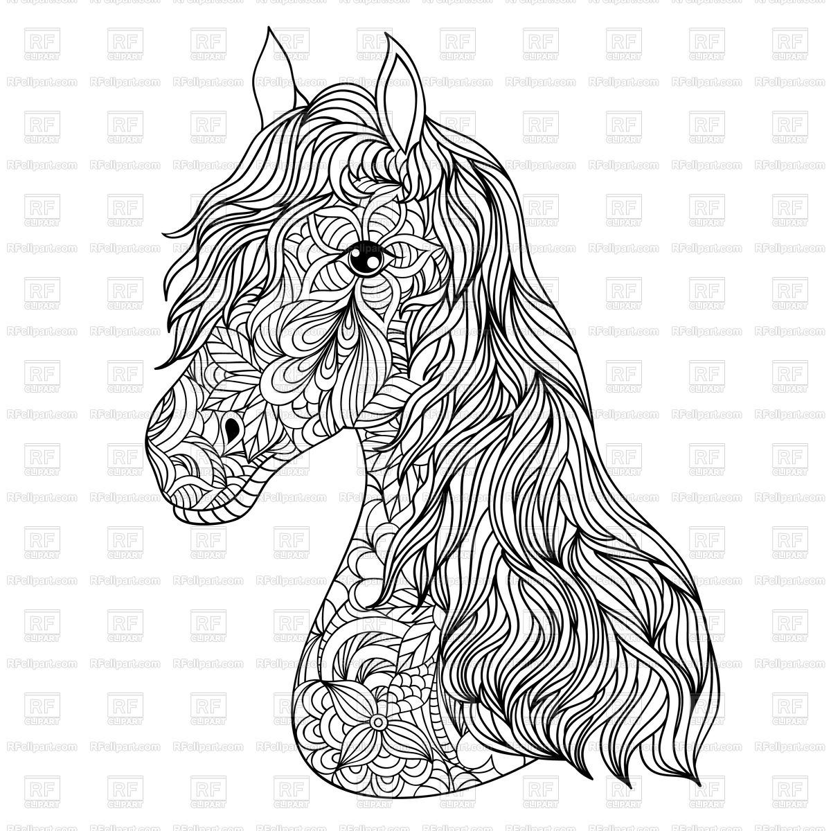 1200x1200 Abstract Hand Drawn Horse Vector Image Vector Artwork Of Plants - Abstract Horse Sketch