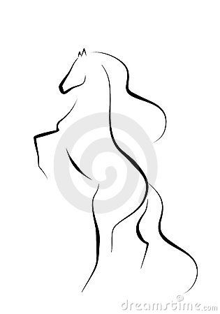 315x450 Abstract Horse Thread Sketching Drawings, Horse - Abstract Horse Sketch