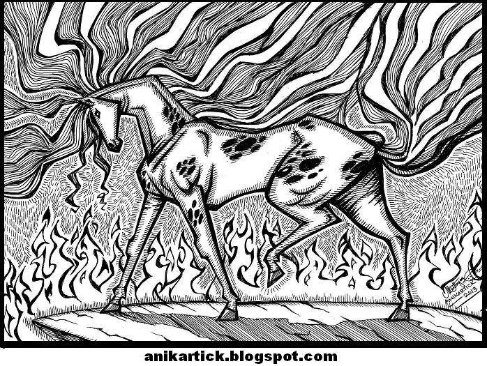 698x525 Horse Drawings And Illustrations - Abstract Horse Sketch