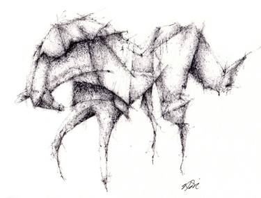 375x284 Original Abstract Horse Ballpoint Pen Drawings For Sale Saatchi Art - Abstract Horse Sketch