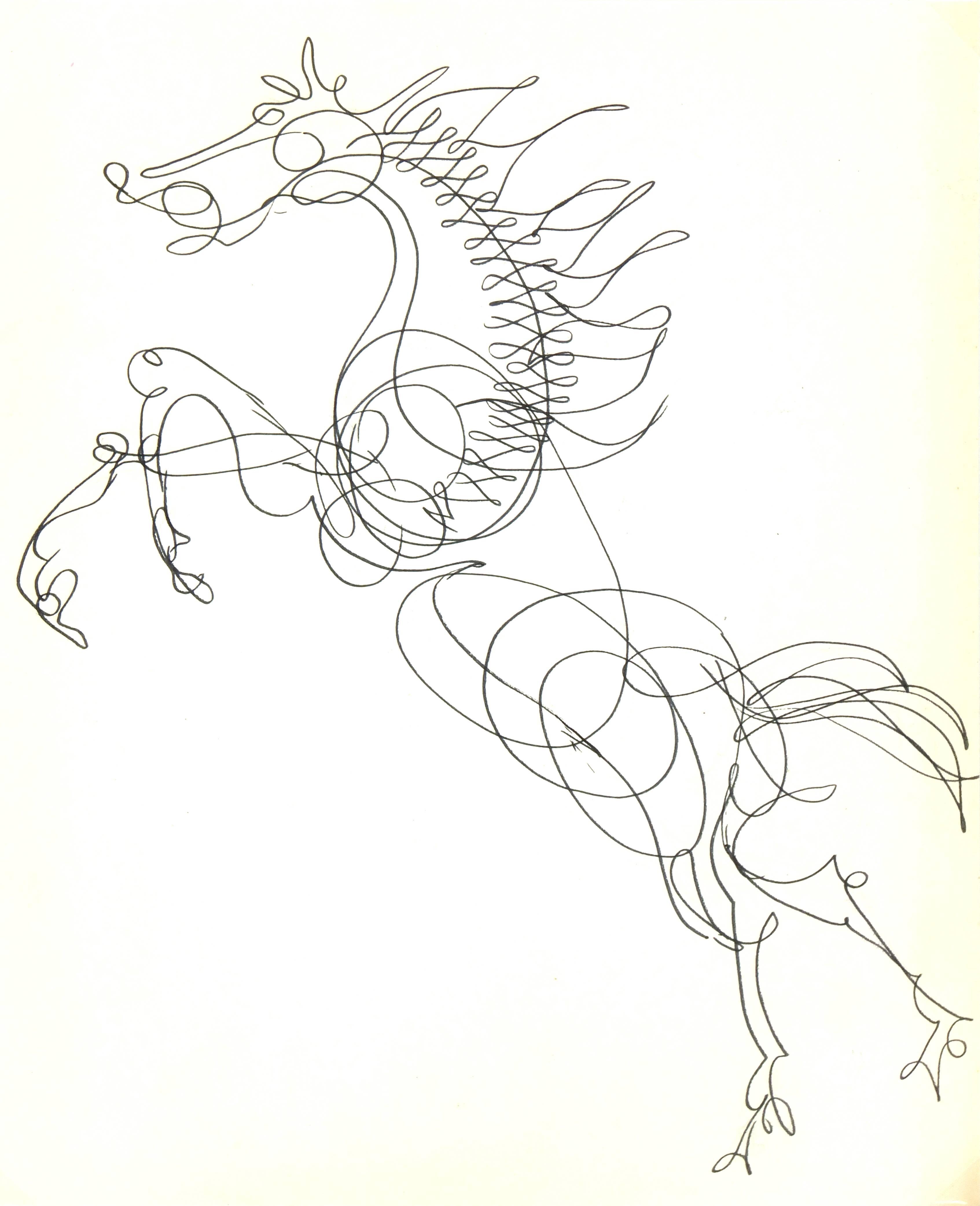 3387x4165 Unknown - Abstract Horse Sketch