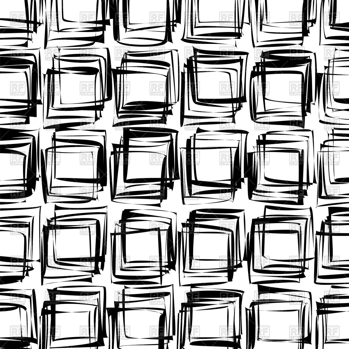 1200x1200 Abstract Black And White Sketch Background With Squares Vector - Abstract Line Sketch