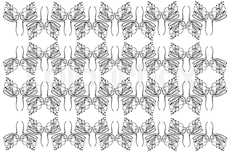 800x534 Black And White Vector Sketch Abstract Flower Stock Vector - Abstract Line Sketch