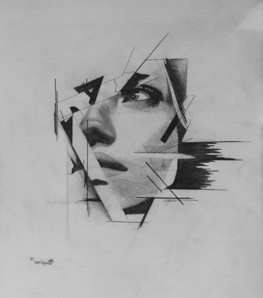 Abstract Pencil Sketch Art - Download Free Mock-up