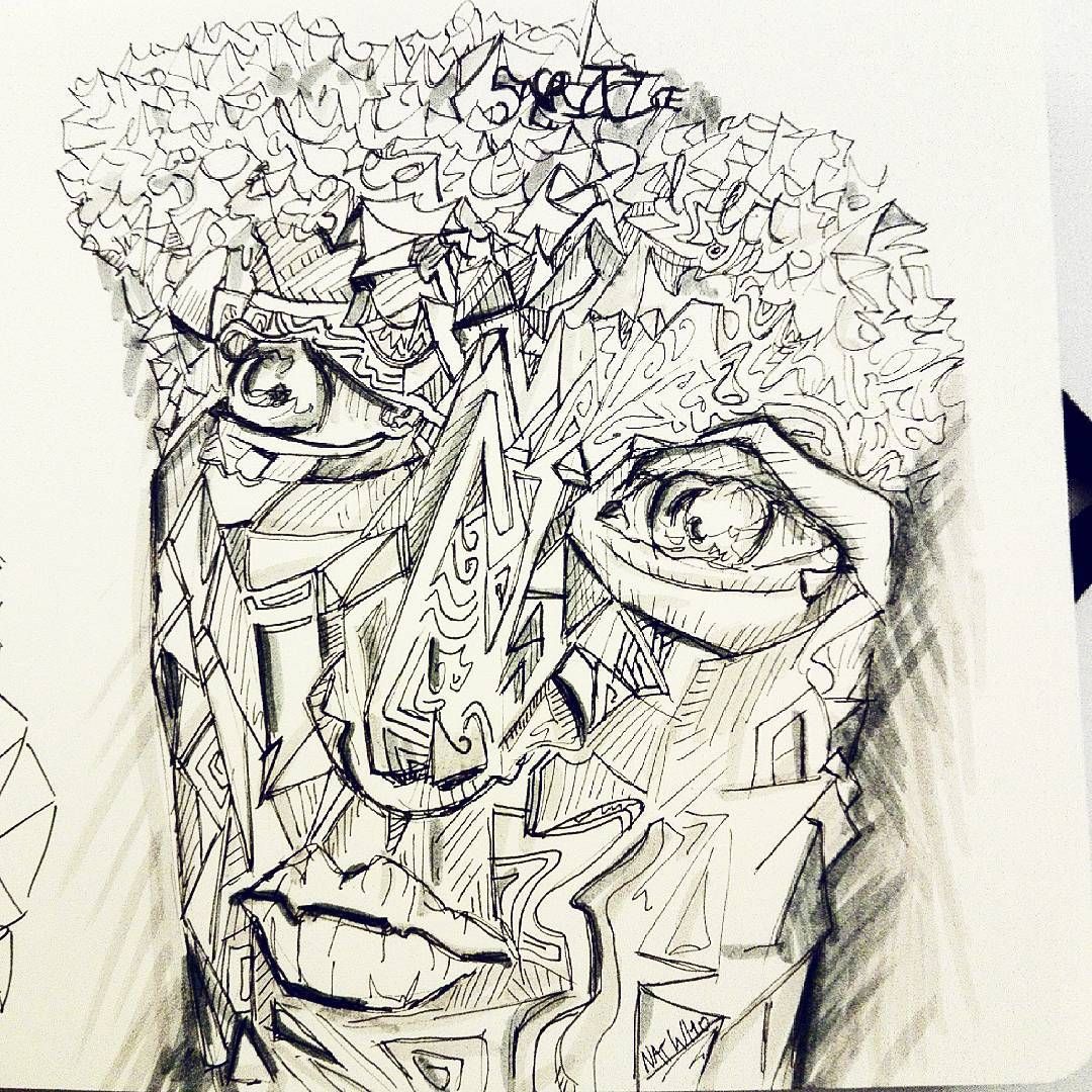 1080x1080 Sacrifice Abstract Portrait Sketch By Nat Who Original Drawings - Abstract Portrait Sketch