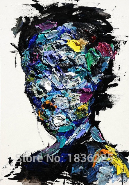 444x640 Unique Gift Professional Artist Hand Painted Modern Fine Art - Abstract Portrait Sketch