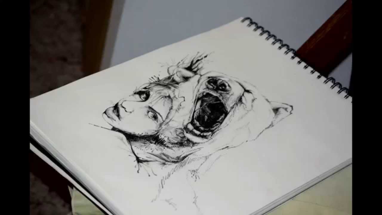 1280x720 Abstract Portrait Drawing - Abstract Portrait Sketch