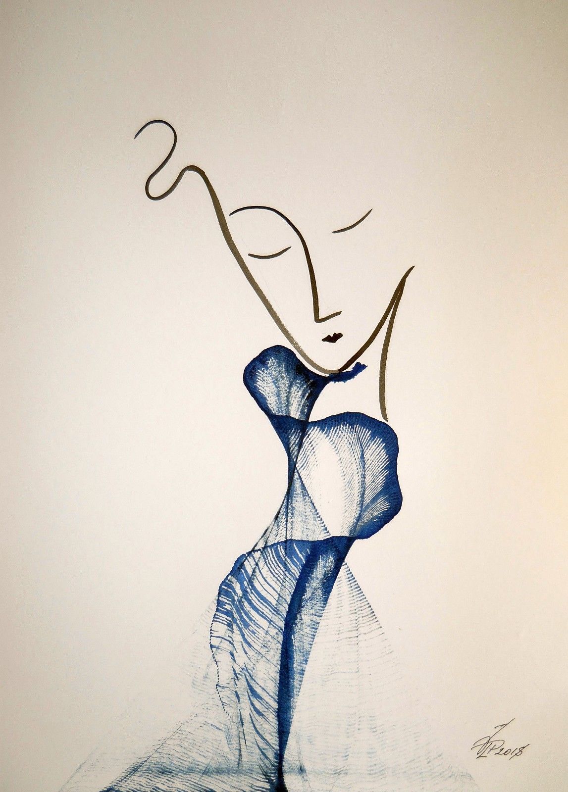 1147x1600 Original Drawing Ink Modern Contemporary Art Abstract Sketch - Abstract Sketch