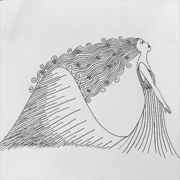 600x600 Abstract Sketch Art Arts Angel - Abstract Sketch Art