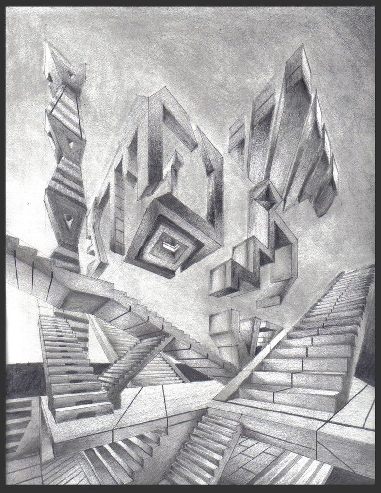 786x1016 Abstract Perspective Drawing By ~drawer888 Hs Art - Abstract Sketch Deviantart