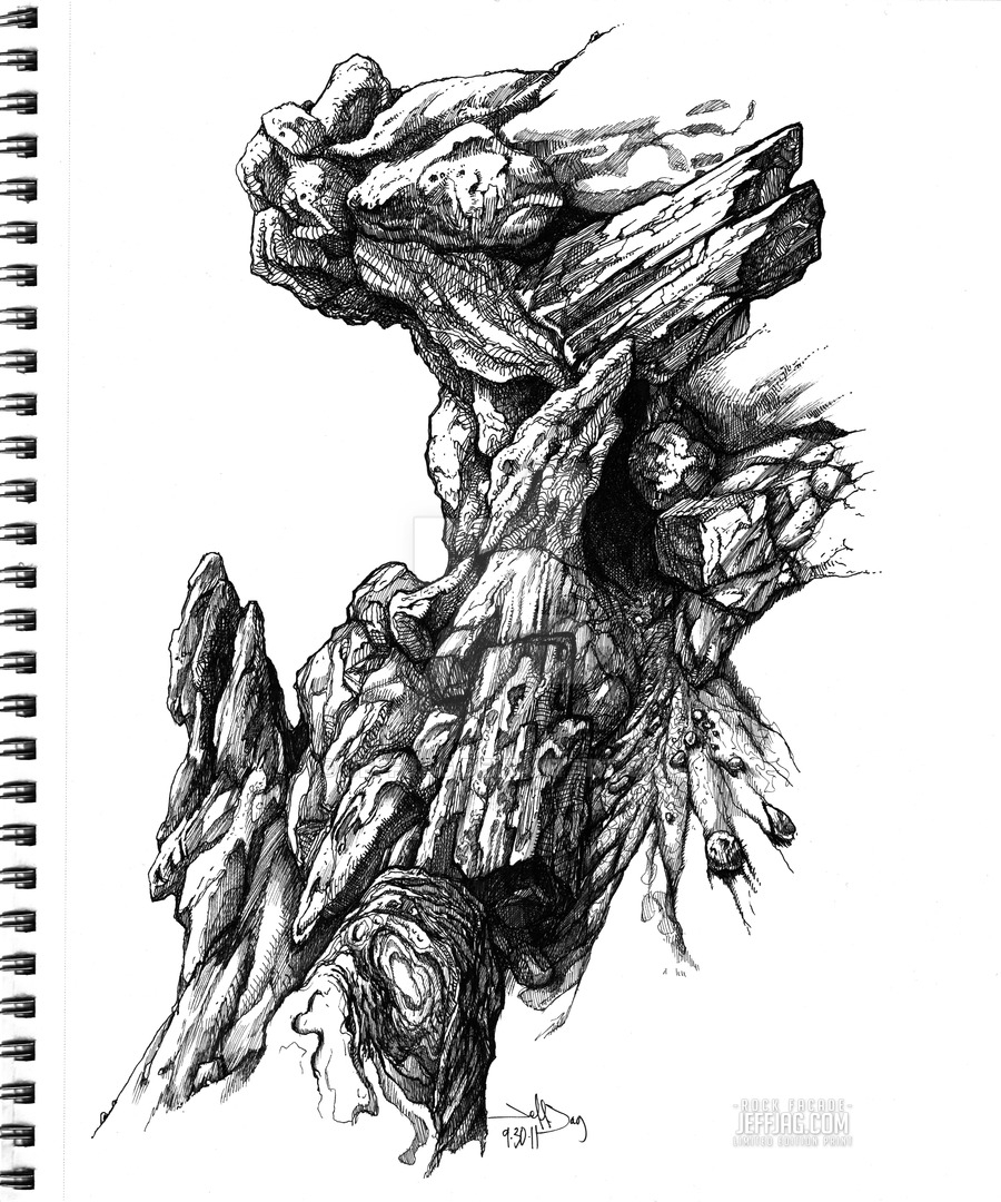 900x1080 Abstract Sketch Illustration Rock Facade - Abstract Sketch Deviantart