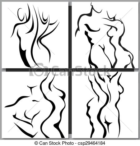 450x470 Abstract Sketch Of Couple Man And Woman. - Abstract Woman Sketch
