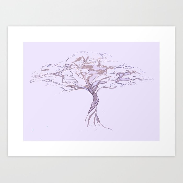 700x700 Quiet Acacia Zen Tree , Earthy African Bonsai Peace Lavendar - Acacia Tree Sketch