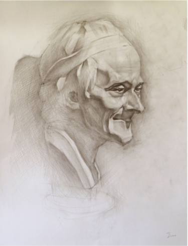 375x489 Academic Drawing Study, Voltaire (Houdon) Drawing By Ivan - Academic Sketch