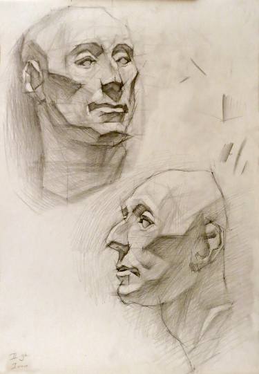 375x541 Academic Drawing Study. Head Nr.2 Drawing By Ivan Onnellinen - Academic Sketch