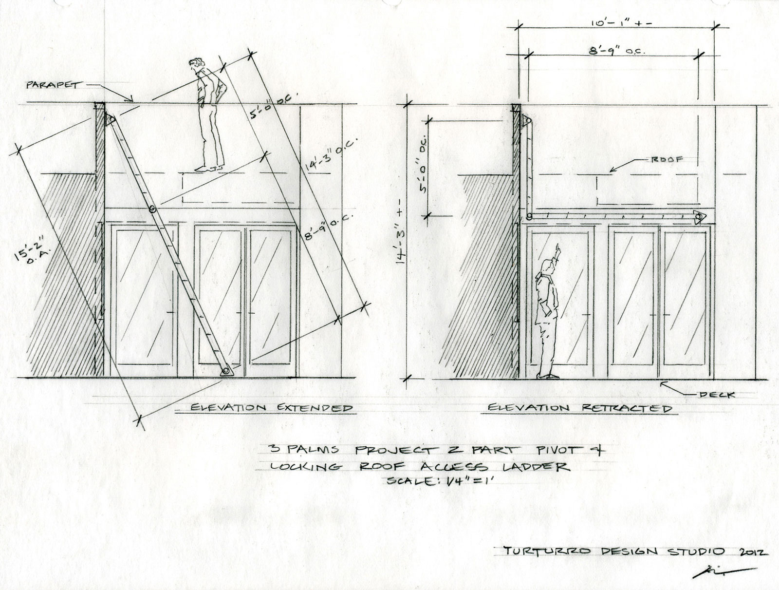 1600x1211 Roof Access Sketch, Eco Friendly Beach House In California - Access Sketch