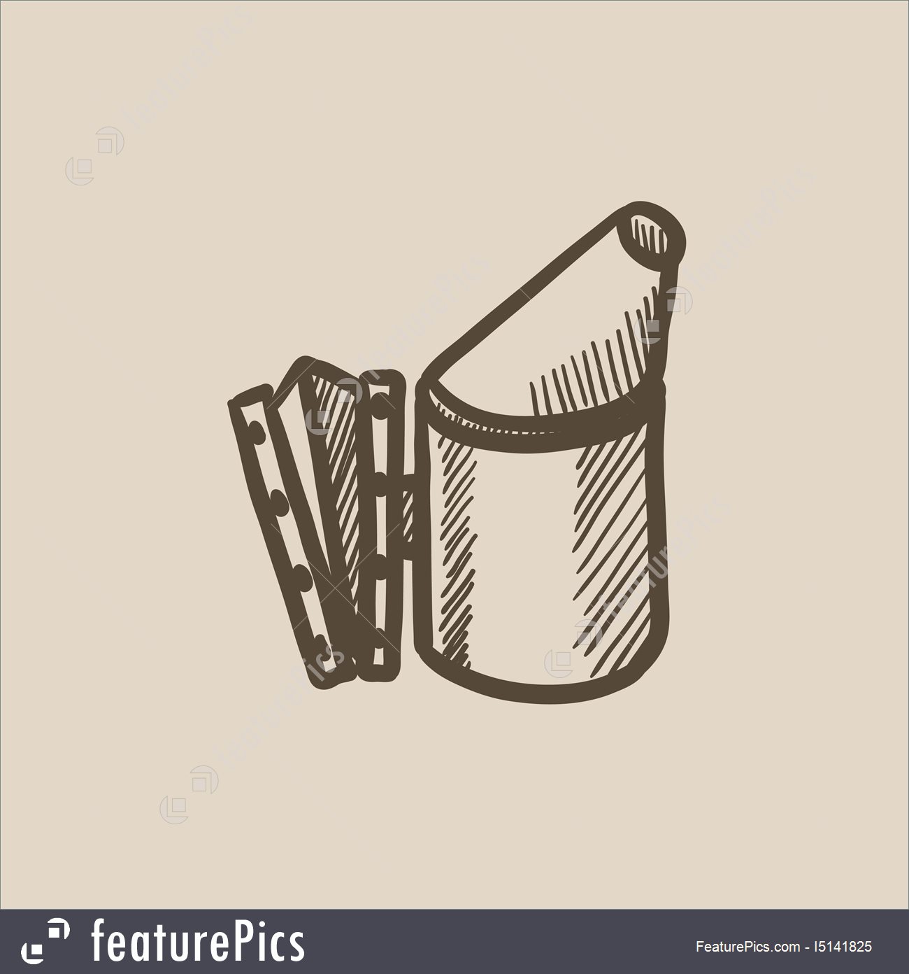 1300x1392 Illustration Of Bee Hive Smoker Sketch Icon. - Accordion Sketch
