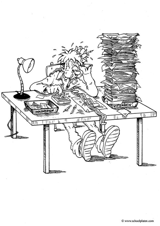 531x750 Coloring - Accountant Sketch