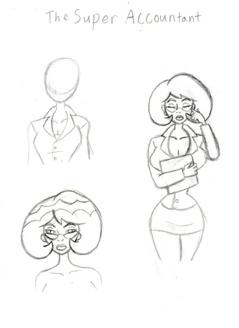 763x1048 The Super Accountant Sketch 3 By Qtcomics - Accountant Sketch