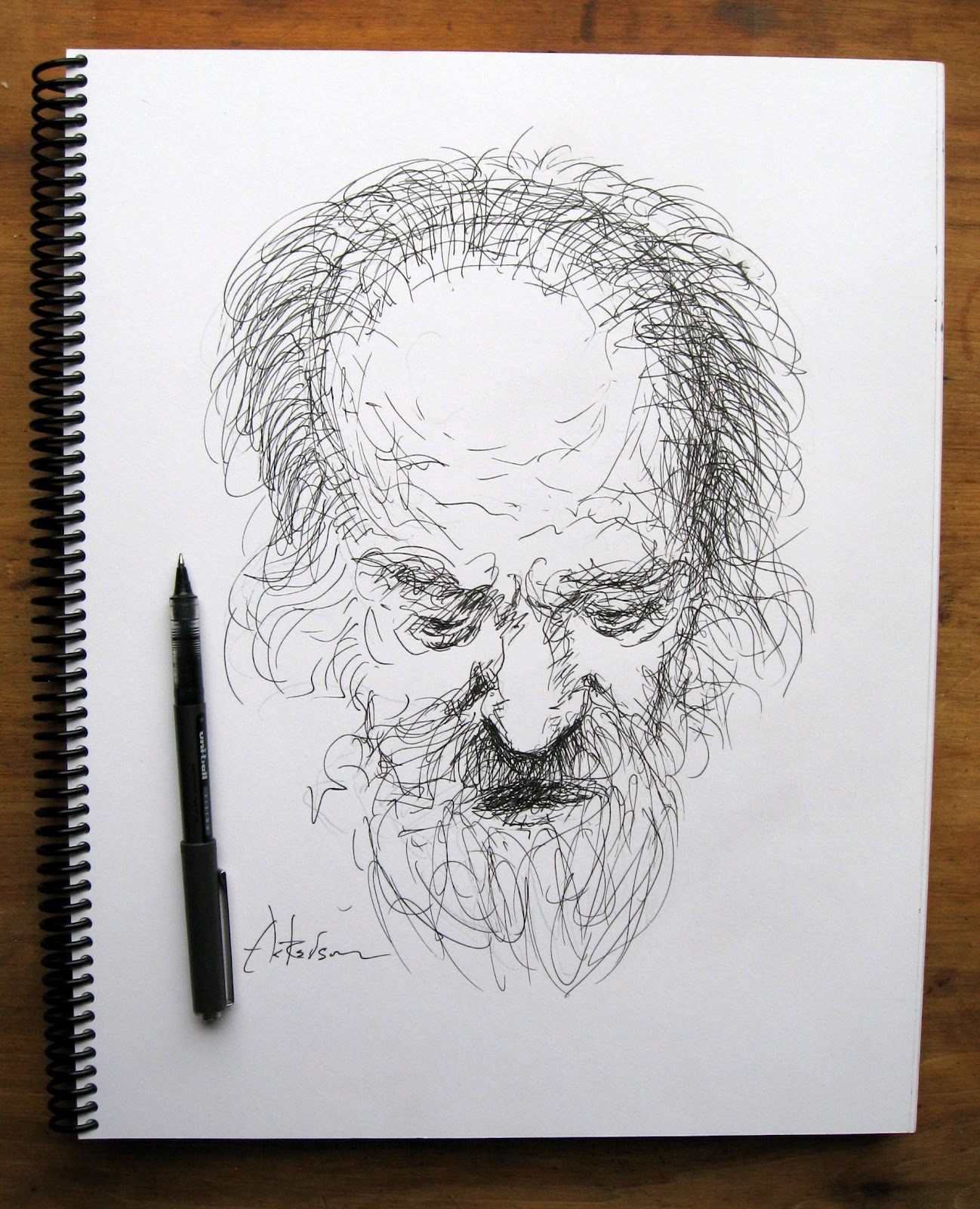 1298x1600 John Ackerson Art Portrait Pen Drawing And Sketch Series Continued - Acid Sketch
