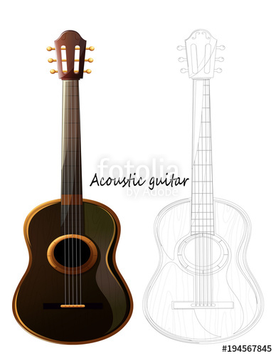 388x500 Acoustic Guitar - Acoustic Guitar Sketch