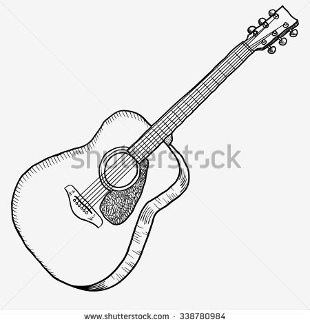 450x470 Collection Of Acoustic Guitar Drawing Pictures High Quality - Acoustic Guitar Sketch