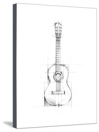 337x450 Guitar Sketch Stretched Canvas Print By Ethan Harper - Acoustic Guitar Sketch
