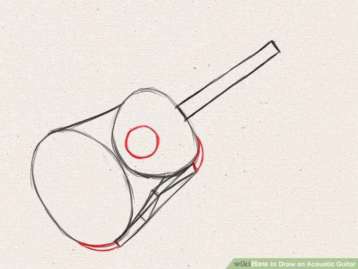 728x546 How To Draw An Acoustic Guitar 15 Steps (With Pictures) - Acoustic Guitar Sketch