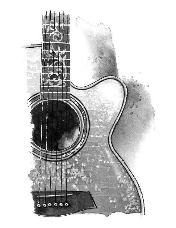 570x737 Image Result For Acoustic Guitar Drawing Mombomb - Acoustic Guitar Sketch