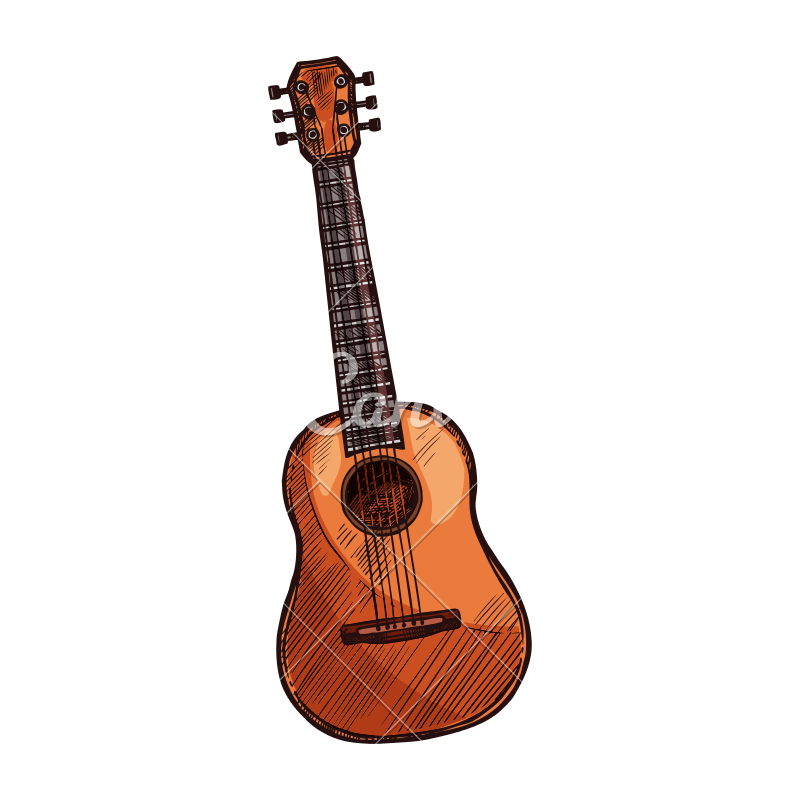 800x800 Sketch Acoustic Guitar Musical Instrument - Acoustic Guitar Sketch