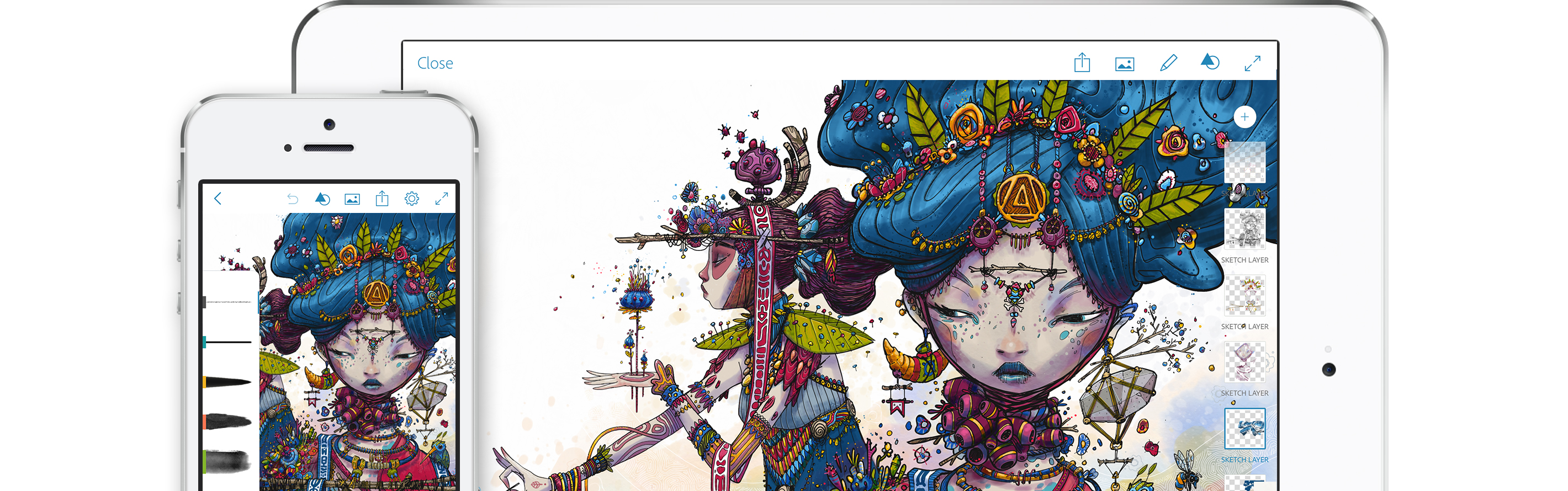 2840x890 Adobe Photoshop Sketch Sketch And Paint App - Acrobat Sketch